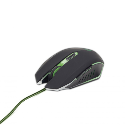 Gembird MUSG-001-G LED Gamer črna/Green miška