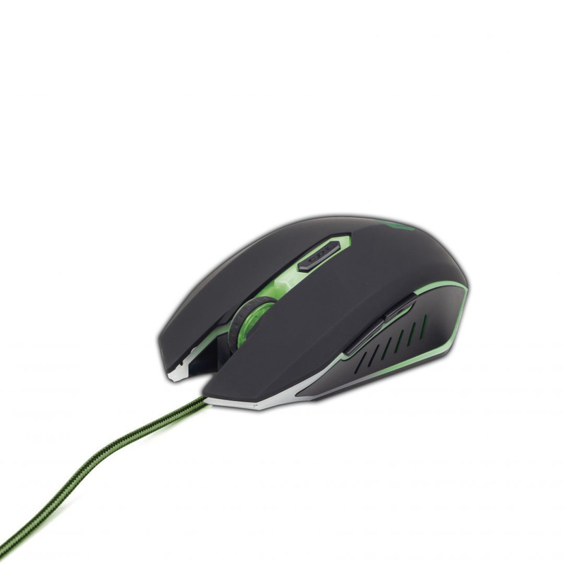 Slika - Gembird MUSG-001-G LED Gamer črna/Green miška