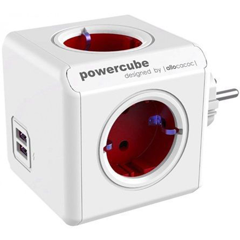 Slika - Allocacoc 1202RD/DEOUPC PowerCube Original USB White/Red