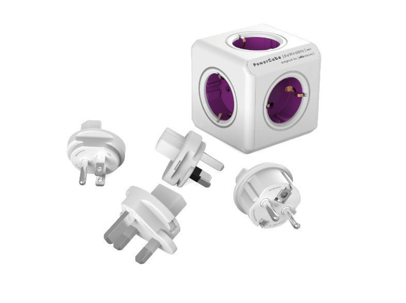 Slika - Allocacoc 1800/DERW4P PowerCube ReWirable White/Purple, razdelilec