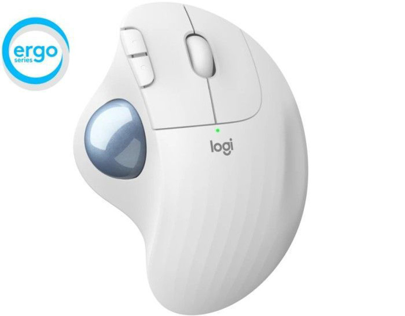Slika - Logitech Ergo M575 Trackball bela ergonomska brezžična miška