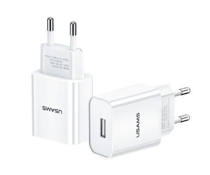 Usams T18 USB White, hišni polnilec