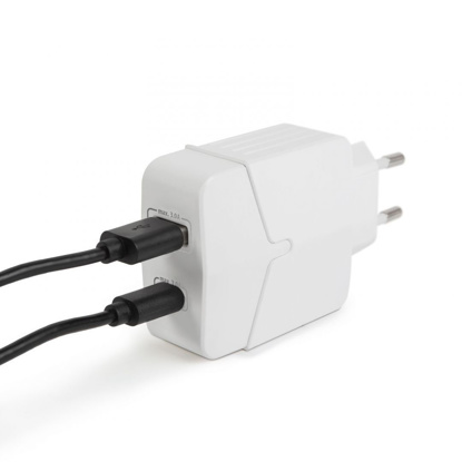 Delight 55044BWH USB A + C PD18W White, hišni polnilec