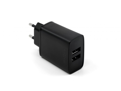FIXED FIXC15-2U-BK 2xUSB 15W Black, hišni polnilec