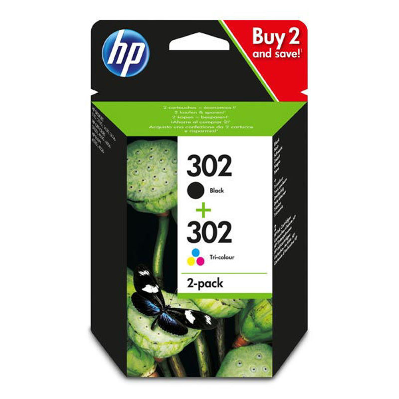 Slika - HP X4D37AE nr.302 črna/barvna, originalen komplet kartuš