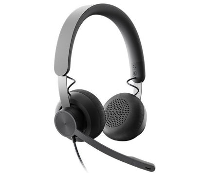 Logitech LOGI UC Zone USB-C/A z mikrofonom (črne, 981-000875) žične poslovne slušalke