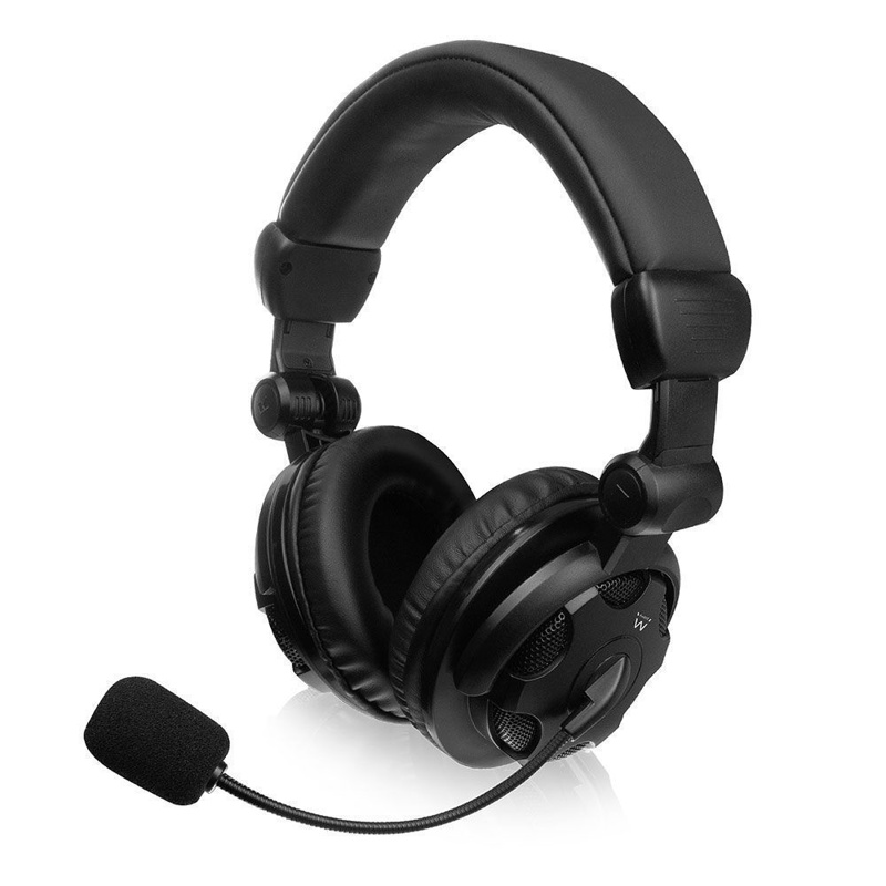 Slika - Ewent EW3564 Over-ear Stereo črne, slušalke z mikrofonom