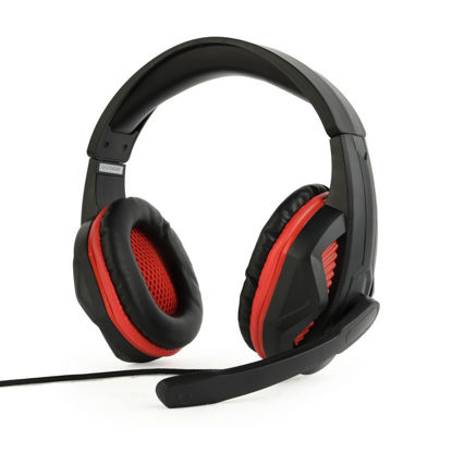 Gembird GHS-03 Gaming Matte črne/rdeče, slušalke z mikrofonom