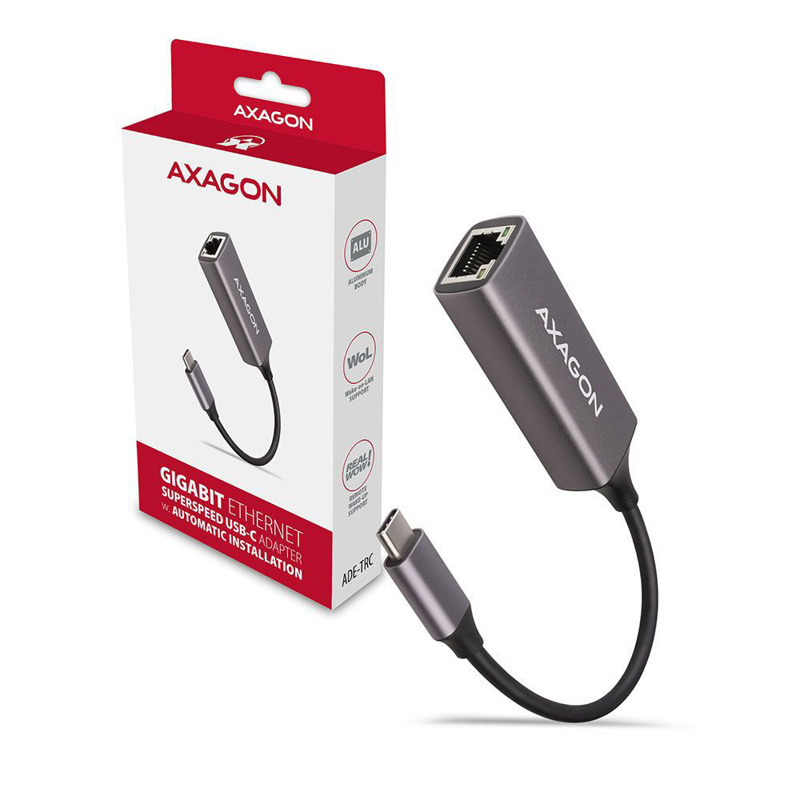 Slika - AXAGON ADE-TRC USB C 3.2 SuperSpeed Gigabit Ethernet
