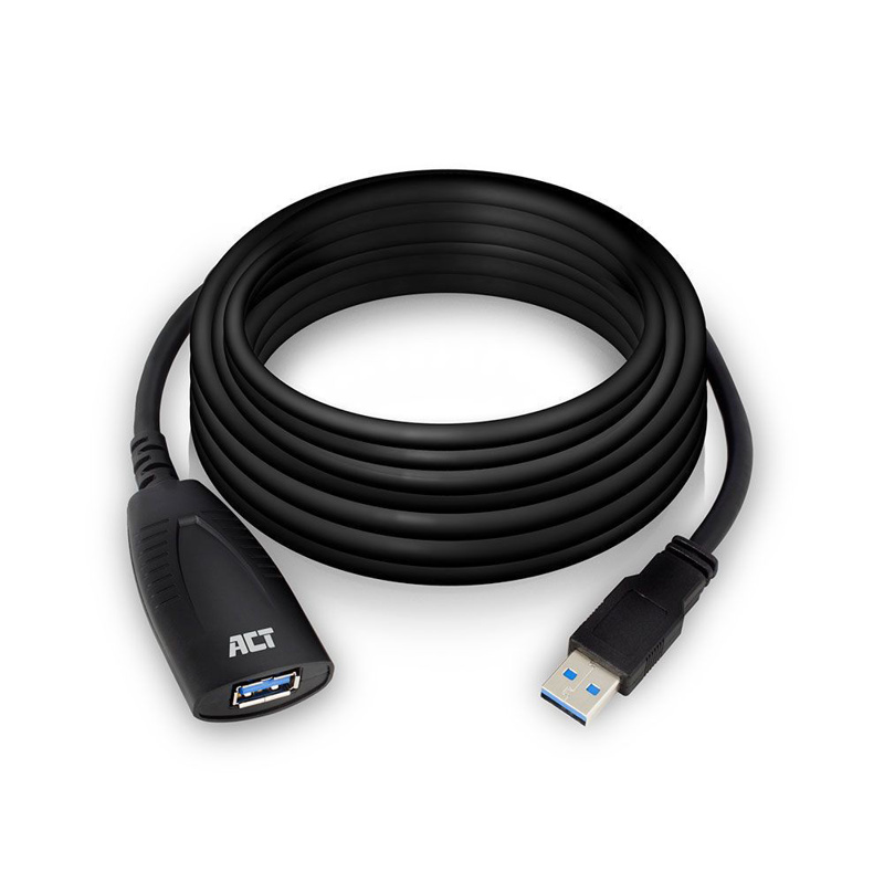 Slika - ACT AC6105 USB 3.2 Booster 5m Black, podaljšek