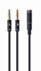 Slika - Gembird CCA-418M 3,5 mm 4-polna vtičnica na 2 x 3,5 mm stereo vtič adapterski kabel 0,2 m Črna