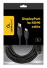 Slika - Gembird CC-DP-HDMI-3M Displayport 1.1 M - HDMI 2.0 M 3m črn, kabel