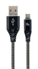 Slika - Gembird CC-USB2B-AMCM-1M-BW Premium bombažna pletenica Type-C USB polnilni in podatkovni kabel 1 m črno/bel