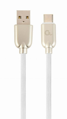 Gembird CC-USB2R-AMCM-1M-W Premium rubber Type-C USB polnilni in podatkovni kabel 1m Bel