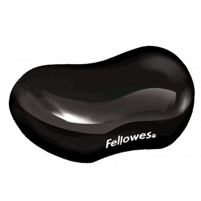 Slika - Fellowes Wristpad CRYSTAL ergonomic gel črna, ergonomska podloga za zapestje