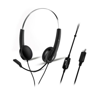 Genius HS-220U črne, slušalke z mikrofonom za online komunikacijo