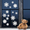 Christmas window decoration set with ice crystals - paper, white