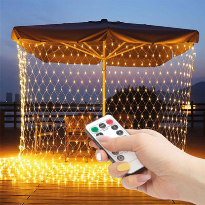 LED light net - 190 warm white LEDs - 3 x 2 m - 230V - with remote control