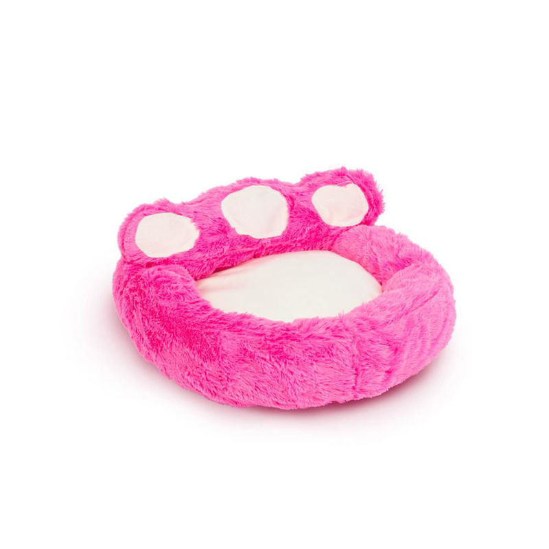 Paw shape dog bed - "S" size - Pink - off white
