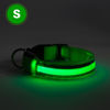 Collar with LED - with battery - size S - green