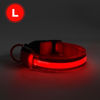 Collar with LED - with battery - size L - red