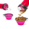 Collapsible dog bowl with bottle - pink