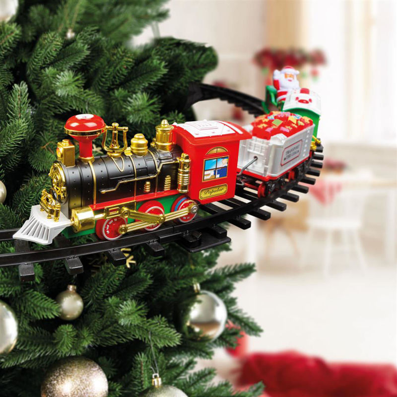 Christmas tree train- plays music, lights - battery operated