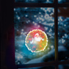 Christmas RGB LED decor - self adhesive - wreath