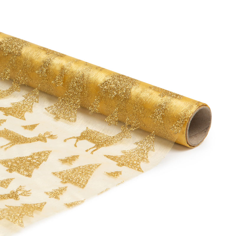 Christmas table runner - gold - 180 x 28 cm