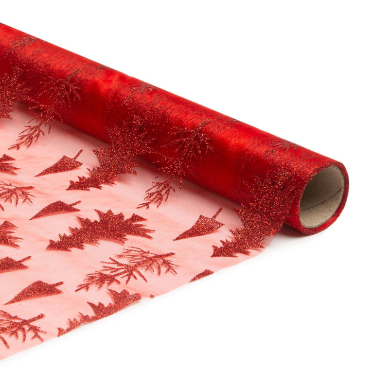 Christmas table runner - red / red - 180 x 28 cm