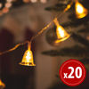 LED light string - bell - 20 LEDs - 2.3 meters - warm white - 3 x AA