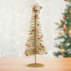 Christmas, glitter, metal Christmas tree - 28 cm - gold