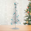 Christmas, glitter, metal Christmas tree - 28 cm - silver