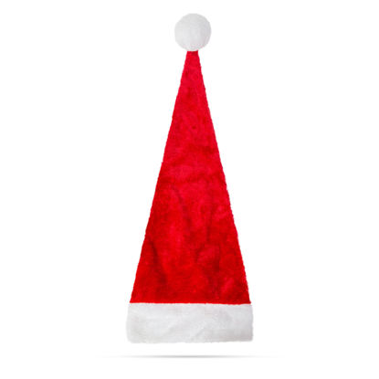Santa's hat - plush - red / white - 75 x 32 cm