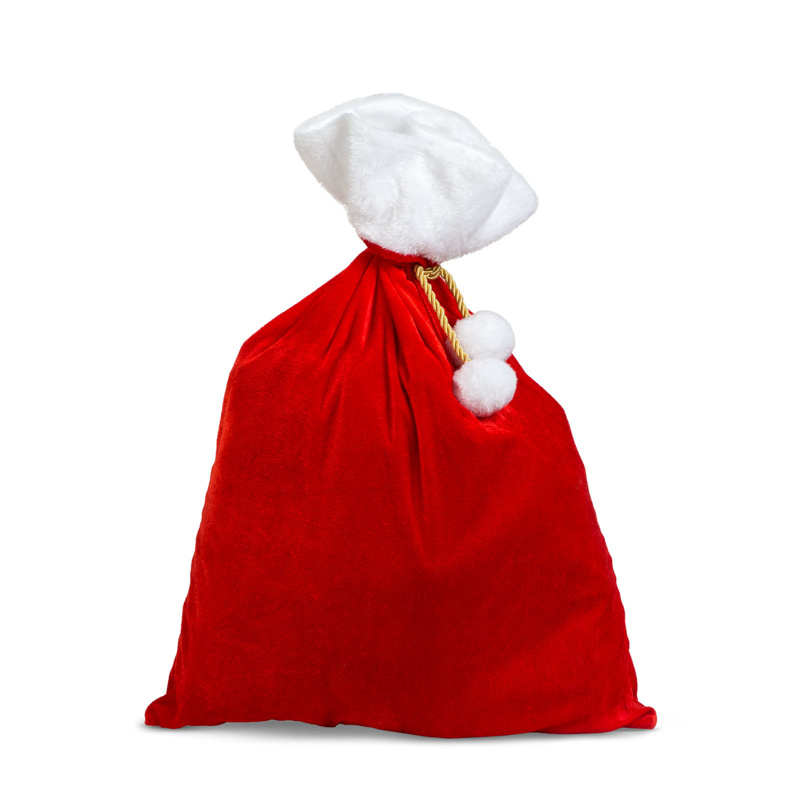 Santa's bag - 72,3 x 51,4 cm - red / white