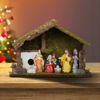 Christmas table decoration - Betlehem - ceramic and wood - 30 x 10 x 20 cm