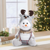 Christmas snowman decor - with reindeer hat - 30 x 20 x 14 cm