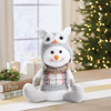Christmas snowman decor - with owl hat - 30 x 20 x 14 cm