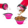 Collapsible dog bowl with bottle - pink