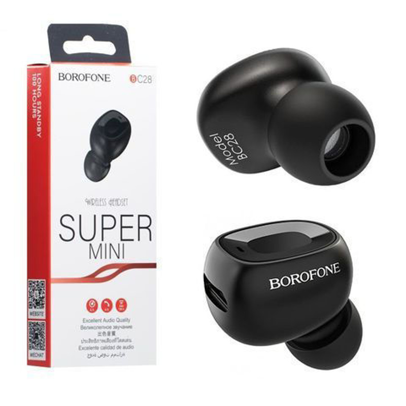 Slika - BOROFONE BC28 Shiny Mini bluetooth črne, mobilne slušalke z mikrofonom