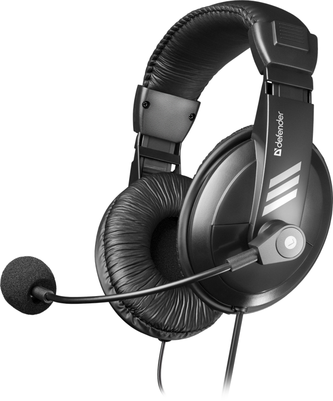 Slika - Defender Gryphon 750 regulacija glasnosti Black, naglavne slušalke z mikrofonom