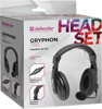 Slika - Defender Gryphon 750 regulacija glasnosti Black, naglavne slušalke z mikrofonom