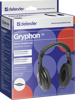 Slika - Defender Gryphon 751 (63751) regulacija glasnosti črne, naglavne slušalke