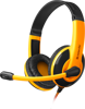Slika - Defender Warhead G-120 (64099) regulacija glasnosti črne/oranžne, naglavne slušalke z mikrofonom