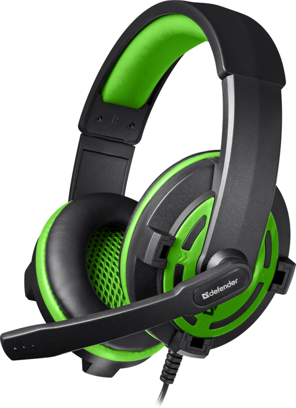 Slika - Defender Warhead G-300 (64128) Gaming 2.0 regulacija glasnosti črne/zelene, naglavne slušalke z mikrofonom
