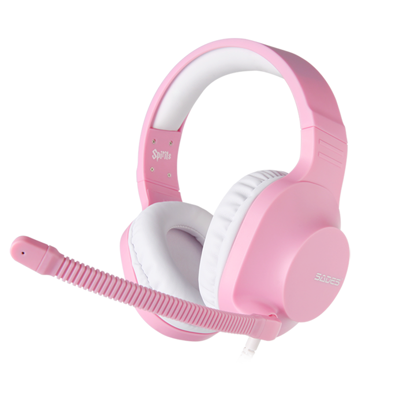 Slika - SADES Spirits SA-721P lahke roza Gaming slušalke z mikrofonom