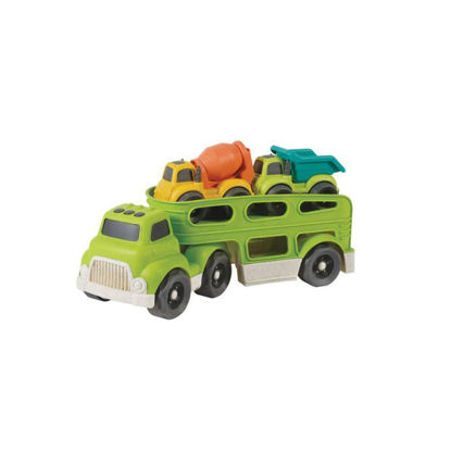 Beach Toys avtotransporter + 2 tovornjaka za peskovnik iz reciklirane bio plastike +18M, nestrupene barve, za peskovnik