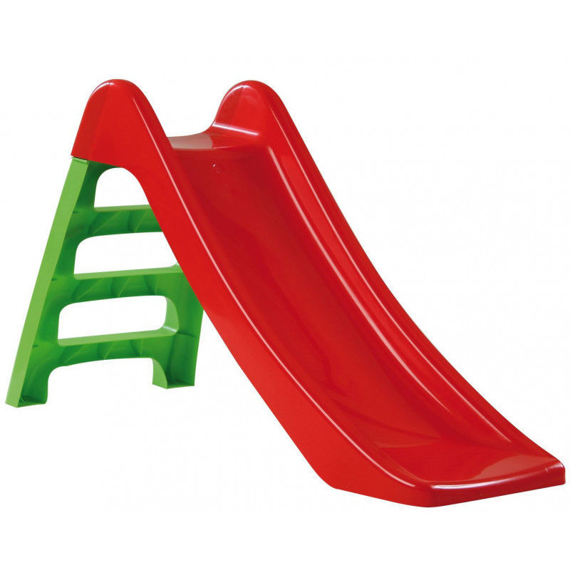 Slika - Dohany tobogan za otroke (95 cm) rdeč/zelene stopnice + 10-delni komplet igral