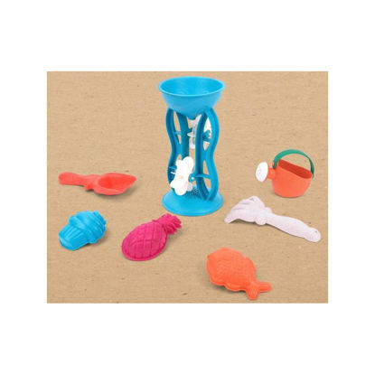 Beach Toys otroški 7-delni komplet bioplastičnih igral za peskovnik -Mlinček, lopata, grablje, kalupi