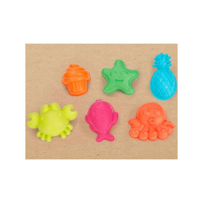 Beach Toys Komplet peskovnih igrač iz pšenične slame – 6-delni biorazgradljiv set kalupov za pesek